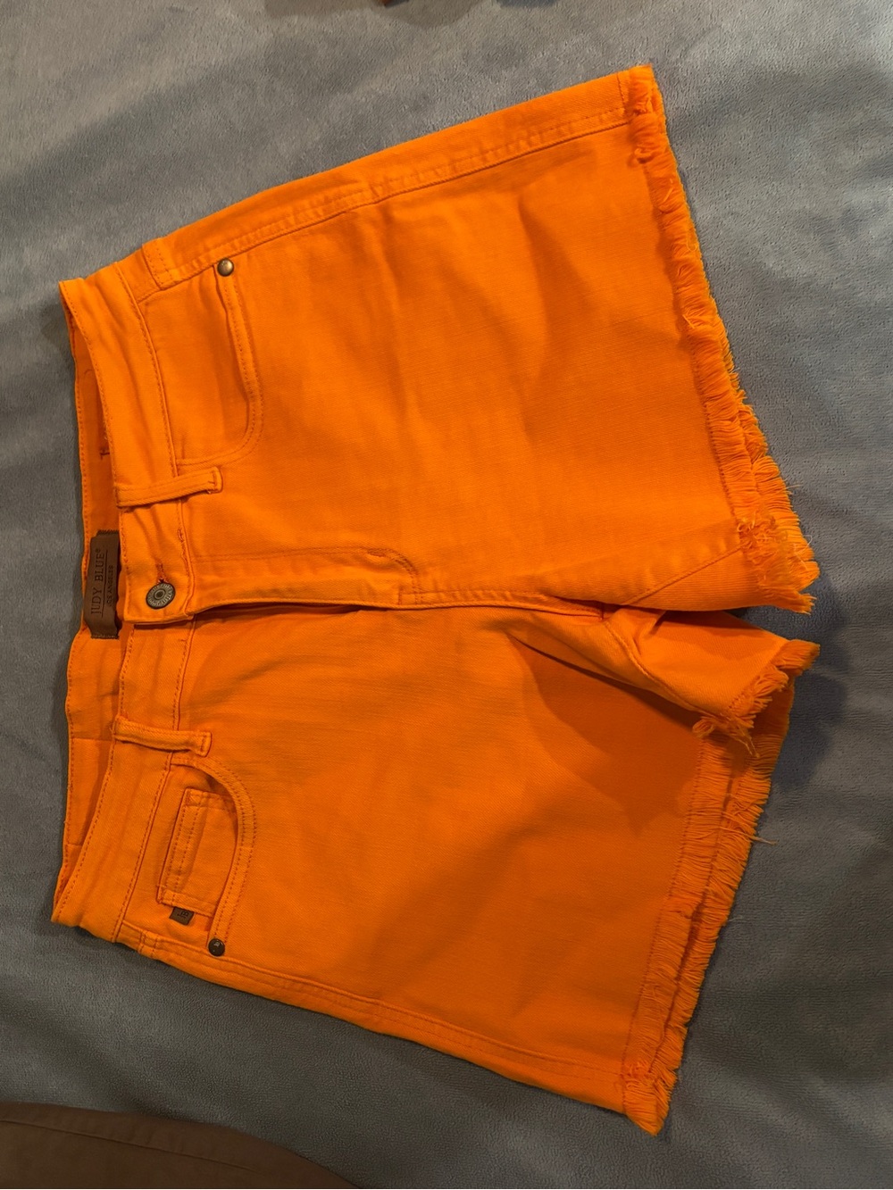 Judy Blue Vibrant Orange Denim Shorts with Button Fly